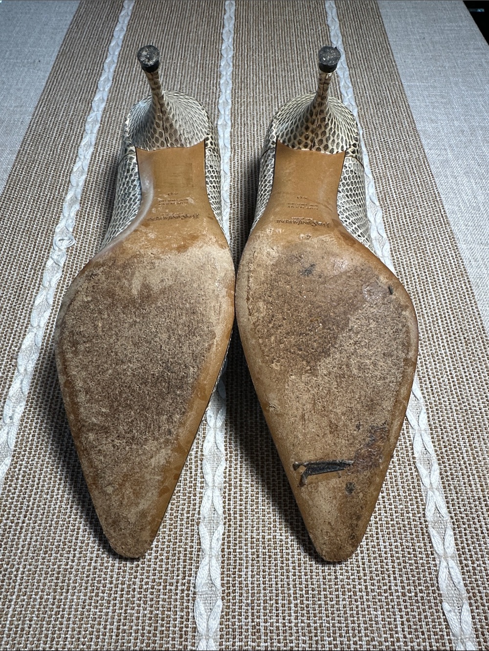 *VINTAGE YVES SAINT LAURENT YSL PYTHON LEATHER SNAKESKIN HEELS* - Picture 2 of 11
